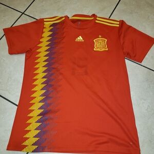 Adidas Red Jersey with Yellow and Purple Accents